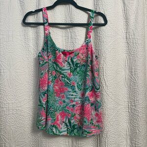 Lilly Pulitzer Nadia Cami in Analfi Blue Leaf It Wild Small